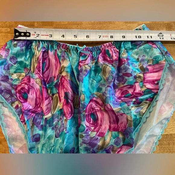 MYONNE Vintage 80s 90s Lingerie Set Purple Floral Design NWT Size Medium US Made - Picture 6 of 15